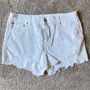 Aerie White Jean Shorts Distressed Cut-Off Style - Medium